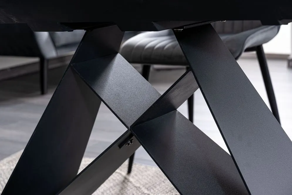 Stół rozkładany WESTIN SC 120(160)x80 biały marmur/czarny mat designerski | MIRAT. w stylu  kolekcja
