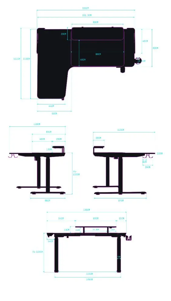 Biurko gamingowe WINGER białe ULTRADESK | MIRAT.