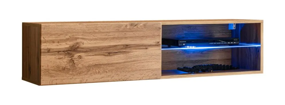 Meblościanka SWITCH MET IV dąb wotan z metalowym regałem | MIRAT.  kolekcja SWITCH MET