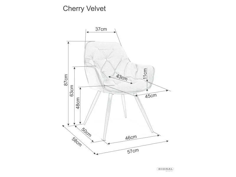 Krzesło CHERRY VELVET szare aksamitne z eleganckim pikowaniem | MIRAT. styl GLAMOUR