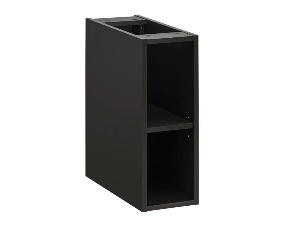 Szafka pod umywalkę XILO BLACK WOTAN 82 60cm czarna/dąb + regał - zestaw z blatem ryflowane fronty I sklep meblowy MIRAT. styl LOFT, RYFLOWANY kolekcja XILO