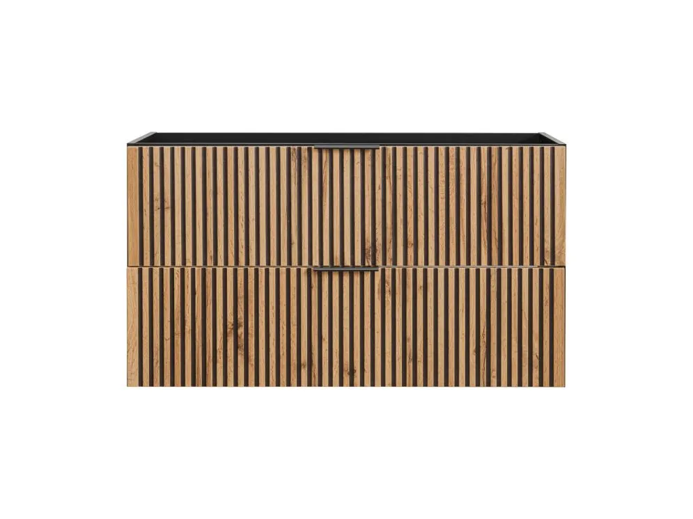 Szafka pod umywalkę XILO BLACK WOTAN 82 100cm czarna/dąb szeroka I sklep meblowy MIRAT. styl LOFT, RYFLOWANY