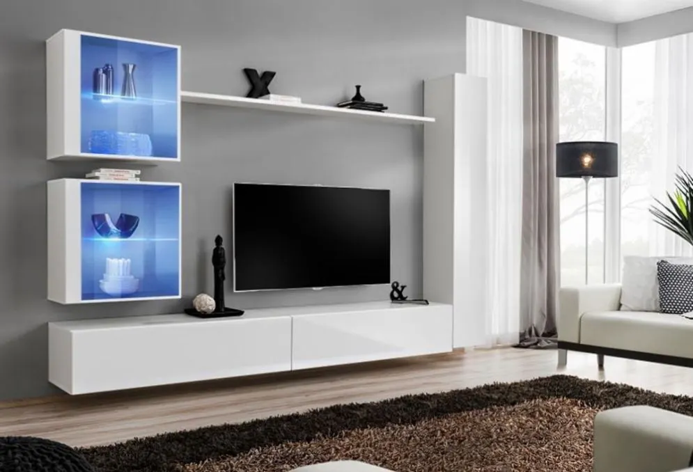 Meblościanka SWITCH XVIII wisząca nowoczesna na wysoki połysk | MIRAT. w stylu  kolekcja SWITCH