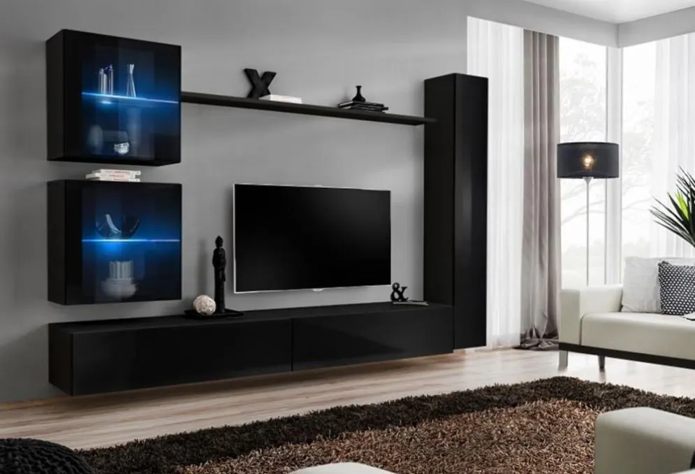 Meblościanka SWITCH XVIII wisząca nowoczesna na wysoki połysk | MIRAT. w stylu  kolekcja SWITCH