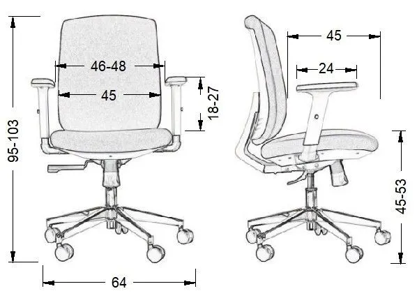 Fotel biurowy ZN-605-W szary z kółkami do paneli | MIRAT.