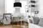 Lampa wisząca HOME 50 czarna/biała duża do kuchni | MIRAT. w stylu kolekcja
