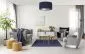 Lampa wisząca HOME 40 granatowa/srebrna welurowa w stylu glamour | MIRAT.