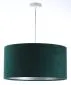 Lampa wisząca HOME 50 zielona/srebrna welurowa walec | MIRAT.
