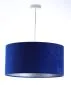 Lampa wisząca HOME 50 niebieska/srebrna walec welurowa | MIRAT.