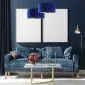 Lampa wisząca HOME 50 niebieska/złota w stylu glamour | MIRAT.