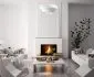 Lampa wisząca TRIO biała/srebrna w stylu glamour do jadalni | MIRAT. w stylu kolekcja