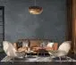 Lampa wisząca TRIO MIX brązowa/złota/beżowa welurowa na 1 żarówkę | MIRAT. w stylu  kolekcja