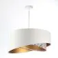 Lampa wisząca ALBIT GOLD biała/złota trzykolorowa welurowa | MIRAT. w stylu  kolekcja