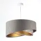 Lampa wisząca ASHES szara/złota welurowa do jadalni | MIRAT. w stylu kolekcja