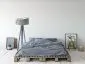 Lampa stojąca GEMSTONE szara/biała/szara z włącznikiem nożnym | MIRAT.