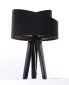 Lampa stołowa GEMSTONE czarna/złota/czarna asymetryczna mała | MIRAT.
