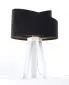 Lampa stołowa GEMSTONE czarna/złota/biała na drewnianej podstawie | MIRAT.
