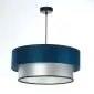 Lampa wisząca DOUBLE BLUE 50 granatowa/srebrna z podwójnym abażurem | MIRAT. w stylu  kolekcja