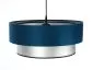 Lampa wisząca DOUBLE BLUE 50 granatowa/srebrna z podwójnym abażurem | MIRAT. w stylu  kolekcja