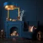 Lampa wisząca DOUBLE BLUE 60 granatowa/złota na 1 żarówkę | MIRAT. w stylu  kolekcja