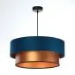 Lampa wisząca DOUBLE BLUE 60 granatowa/miedziana do salonu | MIRAT. w stylu kolekcja