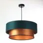 Lampa wisząca DOUBLE GREEN 60 zielona/miedziana w kształcie walca | MIRAT. w stylu kolekcja