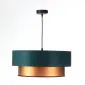 Lampa wisząca DOUBLE GREEN 40 zielona/miedziana z podwójnym abażurem | MIRAT. w stylu kolekcja
