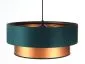 Lampa wisząca DOUBLE GREEN 60 zielona/miedziana w kształcie walca | MIRAT. w stylu kolekcja