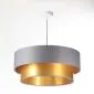 Lampa wisząca DOUBLE GRAY 50 szara/złota na 1 żarówkę do przedpokoju | MIRAT. w stylu  kolekcja