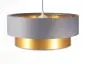 Lampa wisząca DOUBLE GRAY 50 szara/złota na 1 żarówkę do przedpokoju | MIRAT. w stylu  kolekcja