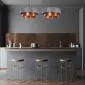 Lampa wisząca DOUBLE GRAY 50 szara/miedziana elegancka w stylu glamour | MIRAT. w stylu kolekcja