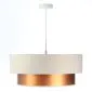 Lampa wisząca DOUBLE CREAM 40 kremowa/miedziana symetryczna walec | MIRAT. w stylu kolekcja