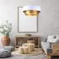Lampa wisząca DOUBLE WHITE 40 biała/złota nowoczesna dwukolorowa | MIRAT.