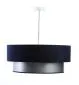 Lampa wisząca DOUBLE MIX 50 granatowa/srebrna w kształcie walca | MIRAT.