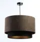 Lampa wisząca DOUBLE ZAMSZ 60 brązowa/czarna ręcznie robiona w kształcie walca | MIRAT.
