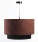 Lampa wisząca DOUBLE ZAMSZ 40 bordowa/czarna do salonu | MIRAT.