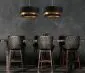 Lampa wisząca DOUBLE ELEGANT 50 czarna/złota polskiej produkcji | MIRAT.