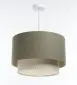 Lampa wisząca ERUTAN DOUBLE RATTAN 50 zielona/kremowa z rattanową blendą I sklep meblowy MIRAT.