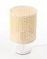 Lampa stołowa BOHO MIDI WHITE rattan naturalny na metalowej nodze | MIRAT. w stylu  kolekcja