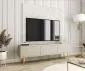 Szafka RTV KARL 3D 175cm wisząca/stojąca kaszmirowy mat  I sklep meblowy MIRAT. styl GLAMOUR, RYFLOWANY