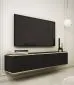 Szafka RTV KARL 3D 135cm wisząca/stojąca czarny mat ryflowana I sklep meblowy MIRAT. styl GLAMOUR, LOFT