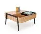 Stolik kawowy PODIUM 85x80 naturalny/czarny z unoszonym blatem | MIRAT. styl LOFT