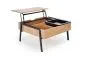 Stolik kawowy PODIUM 85x80 naturalny/czarny z unoszonym blatem | MIRAT. styl LOFT