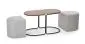 Ława PAMPA 88x43 orzech/czarna z szarymi pufami do salonu | MIRAT. styl LOFT