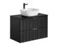 Szafka pod umywalkę ADEL BLACK 82 80cm czarny mat ryflowane fronty I sklep meblowy MIRAT. styl LOFT, RYFLOWANY