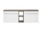 Szafka pod umywalkę ICONIC WHITE 60cm + ICONIC WHITE 60cm + SANTA FE OAK 81-01-A ryflowane fronty zestaw z blatem I sklep meblowy MIRAT. styl RYFLOWANY