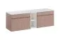 Szafka pod umywalkę ICONIC ROSE 60cm + ICONIC ROSE 60cm + ICONIC WHITE 20cm zestaw z blatem ryflowane fronty I sklep meblowy MIRAT. styl RYFLOWANY