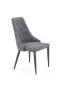 Krzesło K365 VELVET szare z metalowymi nogami do salonu | MIRAT. w stylu GLAMOUR kolekcja