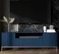 Szafka RTV TAL 2D1K 150cm granatowa mat stojąca I sklep meblowy MIRAT. styl GLAMOUR, LOFT, RYFLOWANY kolekcja TAL