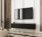 Szafka RTV KARL 3D 135cm wisząca/stojąca czarny mat ryflowana I sklep meblowy MIRAT. styl GLAMOUR, LOFT